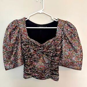Iorane Sequined Cropped Blouse